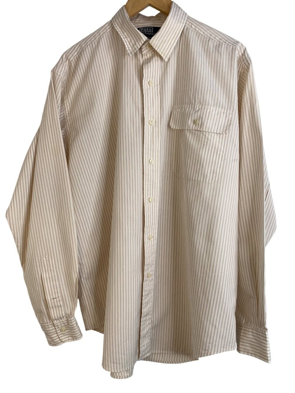 Polo Ralph Lauren Woodvale Striped Button Shirt Cotton Vintage 90s Y2K XL